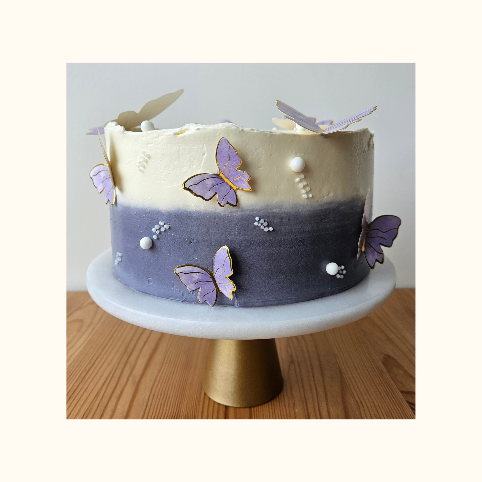 Purple Butterflies Cake